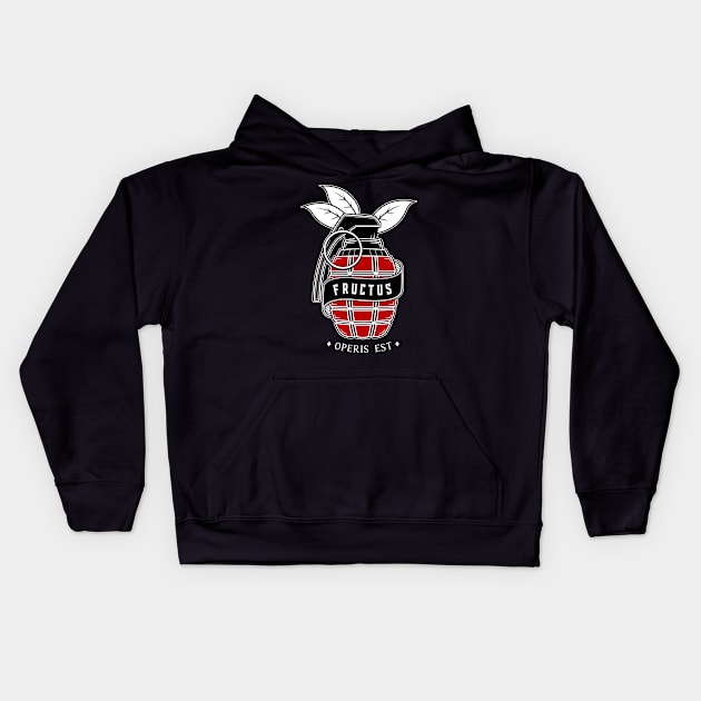 Fructus Operis Est Kids Hoodie by Woah_Jonny